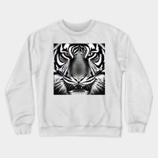 Tiger Screen Portrait Of Wildlife Crewneck Sweatshirt